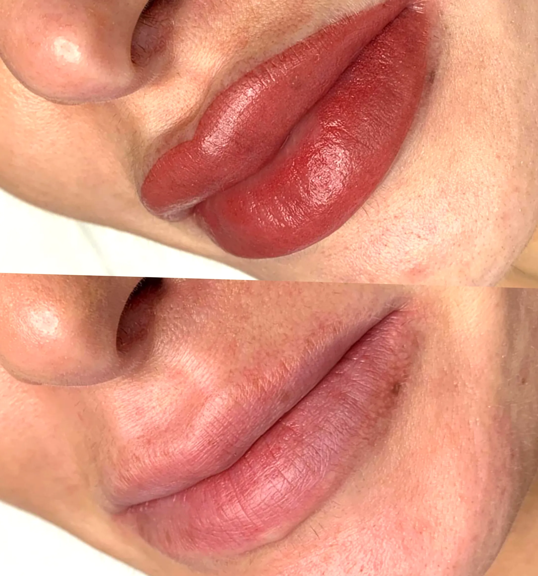 lip blush tattoo not holding pigment